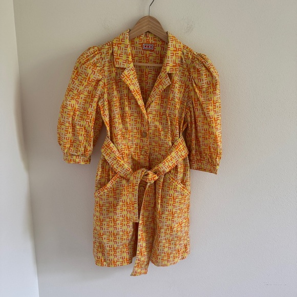 LHD Casitas Mini Dress Yellow Abstract 8 - Picture 1 of 14